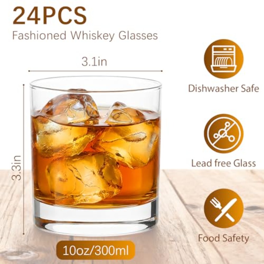 24 Parça 10OZ Klasik Bardak Se - Old Fashioned Glass incelemesi ve fiyatı